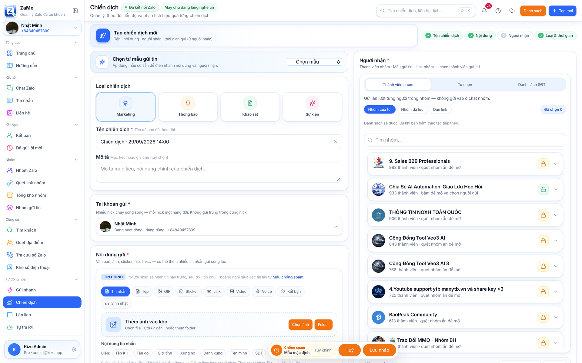 Zame Desktop — Chiến dịch